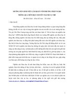 HƯỚNG DẪN SINH VIÊN LÀM QUEN VỚI PHƯƠNG PHÁP NCKH  THÔNG QUA MÔN HỌC CHUYÊN NGÀNH CỤ THỂ