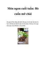 Tài liệu Món ngon cuối tuần: Bò cuốn mỡ chài doc