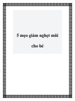 Tài liệu 5 mẹo giảm nghẹt mũi cho bé pdf