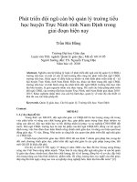 Phát triển đội ngũ cán bộ quản lý trường tiểu học huyện trực ninh tỉnh nam định trong giai đoạn hiện nay