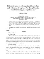 Biện pháp quản lý giáo dục đạo đức cho học sinh ở trường trung học phổ thong chuyên thái bình trong giai đoạn hiện nay