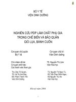 Tài liệu Nghiên cứu PDP làm chất phụ gia trong chế biến và bảo quản giò lụa, bánh cuốn docx