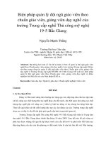 Biện pháp quản lý đội ngũ giáo viên theo chuẩn giáo viên, giảng viên dạy nghề của trường trung cấp nghề thủ công mỹ nghệ 19 5 bắc giang