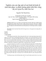 Nghiên cứu xác lập một số mô hình hệ kinh tế sinh thái phục vụ định hướng phát triển bền vững thị xã ayun pa, tỉnh gia lai