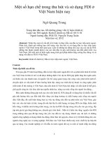 Một số hạn chế trong thu hút và sử dụng FDI ở việt nam hiện nay