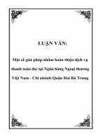 Một số giải pháp nhằm hoàn thiện dịch vụ thanh toán thẻ tại Ngân hàng Ngoại thương Việt Nam - Chi nhánh Quận Hai Bà Trưng