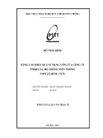 Nâng cao hiệu quả sử dụng vốn của công ty TNHH các hệ thống viễn thông VNPT FUJITSU (VFT)