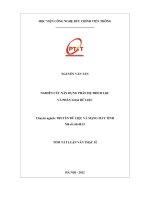 Nghiên cứu xây dựng phân hệ trích lọc và phân loại dữ liệu