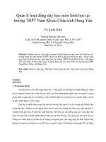 Quản lí hoạt động dạy học môn sinh học tại trường THPT nam khoái châu tỉnh hưng yên