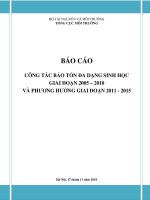 Tài liệu CÔNG TÁC BẢO TỒN ĐA DẠNG SINH HỌC GIAI ĐOẠN 2005 – 2010 VÀ PHƯƠNG HƯỚNG GIAI ĐOẠN 2011 - 2015 docx