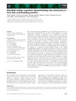 Tài liệu Báo cáo khoa học: Disulﬁde bridge regulates ligand-binding site selectivity in liver bile acid-binding proteins ppt