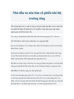 Tài liệu Nhà đầu tư nên bán cổ phiếu khi thị trường tăng ppt