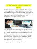 Tài liệu Tìm việc online: Nên và không nên làm gì? ppt