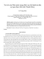 Vai trò của nhà nước trong lĩnh vực thi hành án dân sự (qua thực tiễn tỉnh thanh hóa)