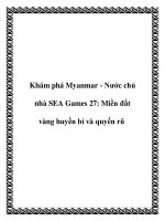 Tài liệu Khám phá Myanmar - Nước chủ nhà SEA Games 27: Miền đất vàng huyền bí và quyến rũ ppt