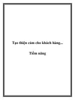 Tài liệu Tạo thiện cảm cho khách hàng... Tiềm năng pdf