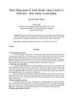 Hoạt động quản lý kinh doanh vàng ở nước ta hiện nay   thực trạng và giải pháp