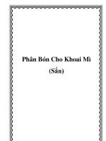 Tài liệu Phân Bón Cho Khoai Mì (Sắn) pptx