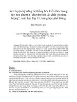 Rèn luyện kỹ năng hệ thống hóa kiến thức trong dạy học chương “chuyển hóa vật chất và năng lượng”, sinh học lớp 11, trung học phổ thông
