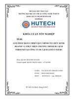 Tài liệu Luận văn:Giải pháp hoàn thiện quy trình tổ chức kinh doanh và thực hiện chương trình du lịch INBOUND tại công ty du lịch LOTUS TOURS docx