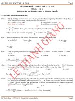 Tự luyện thi đại học Vật Lý tại nhà- SỐ 2- ĐÁP ÁN