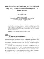 Giải pháp nâng cao chất lượng tín dụng tại ngân hàng nông nghiệp và phát triển nông thôn chi nhánh tây đô