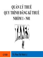 QuẢn lý THUẾ & quy trình đăng kí thuế