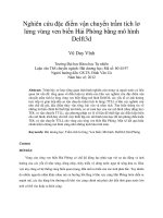 Nghiên cứu đặc điểm vận chuyển trầm tích lơ lửng vùng ven biển hải phòng bằng mô hình delft3d