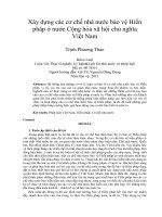 Xây dựng các cơ chế nhà nước bảo vệ hiến pháp ở nước cộng hòa xã hội chủ nghĩa việt nam