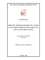 Phối thức marketing mix đối với các dịch vụ viễn thông trên nền công nghệ 3g của công ty viễn thông viettel