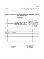 Tài liệu MẪU DANH SÁCH NHÀ ĐẤT THUỘC SHNN KHÔNG BÁN CHO HỘ GIA ĐÌNH, CÁ NHÂN ĐANG THUÊ LÀM NHÀ Ở potx