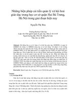 Những biện pháp cải tiến quản lý xã hội hoá giáo dục trung học cơ sở quận hai bà trưng, hà nội trong giai đoạn hiện nay