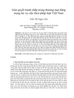 Giải quyết tranh chấp trong thương mại bằng trọng tài vụ việc theo pháp luật việt nam