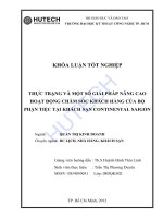 Tài liệu Luận văn:Thực trạng và một số giải pháp nâng cao dịch vụ chăm sóc khách hàng của bộ phận tiệc tại khách sạn Continental Sai Gon pptx