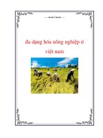 ĐA DẠNG HÓA NÔNG NGHIỆP Ở VIỆT NAM