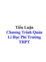 Tài liệu Tiểu Luận Chương Trình Quản Lí Học Phí Trường THPT pdf