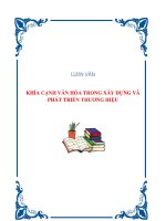 Tài liệu LU N VĂN:KHÍA CẠNH VĂN HÓA TRONG XÂY DỰNG VÀ PHÁT TRIỂN THƯƠNG HIỆU ppt