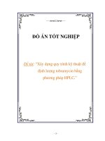 Xây dựng quy trình kỹ thuật để định lượng tobramycin bằng phương pháp HPLC