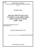 truyền thuyết dân gian về những cuộc khởi nghĩa chống pháp ở nam bộ (1858 – 1918)