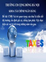 VAI TRÒ CỦA THUẾ