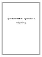 Tài liệu My mother went to the supermarket on foot yesterday doc