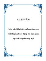 Một số giải pháp nhằm nâng cao chất lượng hoạt động tín dụng của ngân hàng thương mại