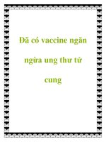 Tài liệu Đã có vaccine ngăn ngừa ung thư tử cung potx