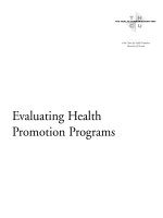 Tài liệu Evaluating Health Promotion Programs ppt