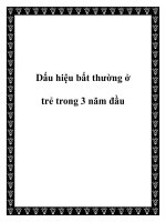 Tài liệu Dấu hiệu bất thường ở trẻ trong 3 năm đầu potx