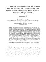 Xây dựng bài giảng điện tử môn học phương pháp dạy học hóa học (thuộc chương trình đào tạo cử nhân sư phạm của khoa sư phạm   đại học quốc gia hà nội)
