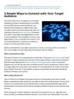 3 Simple Ways to Connect with Your Target Audience