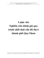 Tài liệu Đề tài: Nghiên cứu đánh giá quy trình chất thải rắn đô thị ở thành phố Quy Nhơn docx