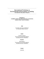 Tài liệu International Workshop on Environmental and Economic Accounting - COMPILATION OF RESOURCES ACCOUNTS (SELECTED CASE STUDIES) pdf