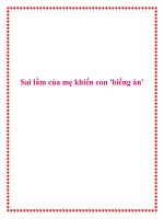 Tài liệu Sai lầm của mẹ khiến con ''''biếng ăn'''' potx